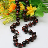 Natural Red Tiger Eye Stone Round Beads Necklace 18inch
