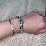 European American 925 Silver Charm Beads Bracelet Jewelry Gift