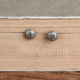 925 Silver Cross Stud Earrings Retro Punk Rock Jewelry