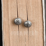 925 Silver Cross Stud Earrings Retro Punk Rock Jewelry