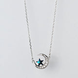 S925 Silver Moon Zircon Pendant Necklace