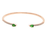 Hot European Rose CZ Crystal Bangle Charm Bracelet For Women