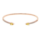 Hot European Rose CZ Crystal Bangle Charm Bracelet For Women