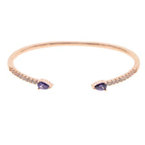 Hot European Rose CZ Crystal Bangle Charm Bracelet For Women