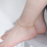 S925 Shell Zircon Double Chain Anklet for Women Girls Beach Charm Anklet