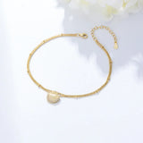 S925 Shell Zircon Double Chain Anklet for Women Girls Beach Charm Anklet