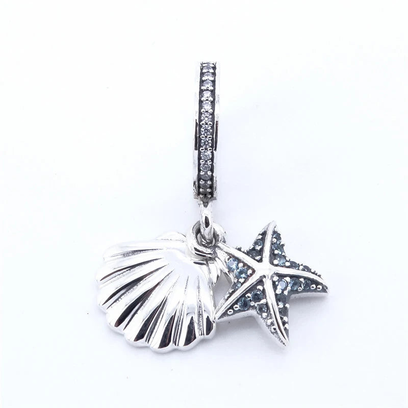Hot Summer Starfish & Sea Shell Pendant Silver 925 Charms