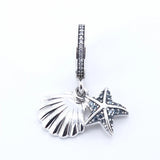 Hot Summer Starfish & Sea Shell Pendant Silver 925 Charms