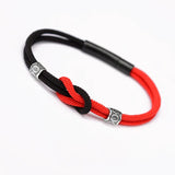 925 Silver Sterling Prayer Buddhism Bracelet Double Knot Woven Amulet