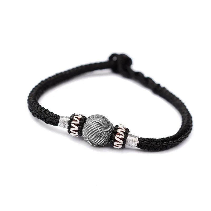 925 Silver Tibetan Buddhism Love Hand-woven Bracelet