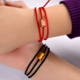 925 Silver Tibetan Bracelet Red Rope Chinese Knots Prayer Jewelry