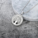 Tree of Life Crystal Round Pendant Necklace