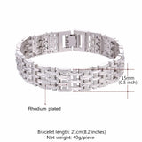Stylish 15MM Chain Link Bracelet Gold/Silver H2488