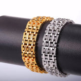 Stylish 15MM Chain Link Bracelet Gold/Silver H2488