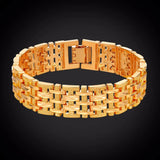 Stylish 15MM Chain Link Bracelet Gold/Silver H2488