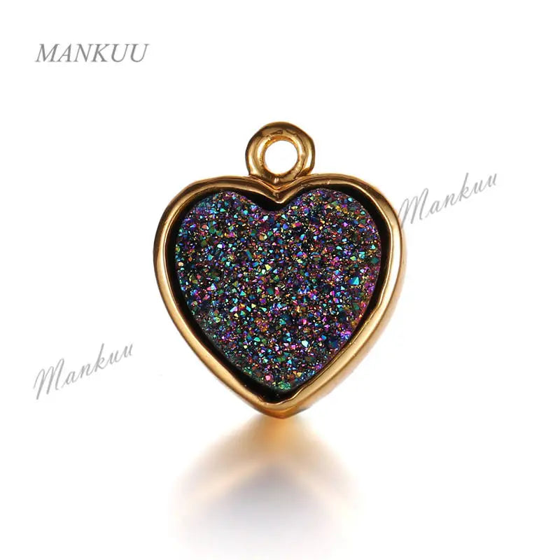 Hot Drusy Druzy Pendant for Necklace Charm Pendant 24K Electroplated