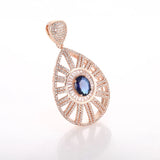 Copper Zircon Flower Charms Pendants for DIY Jewelry