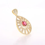 Copper Zircon Flower Charms Pendants for DIY Jewelry