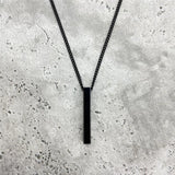 Rectangle Pendant Necklace Men Stainless Steel Cuban Chain
