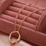 Unique Natural Zircon Necklace 585 Rose Bridal Wedding High Daily Jewelry