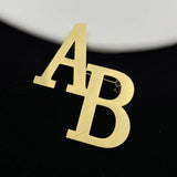 Hot Upscale 2 Initial Letter Brooch Pin Customizable Badges Jewelry Lapel Pins