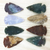 Indian Agates Charm Pendant for Necklace Arrow Head Natural Stone 6pcs