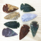 Indian Agates Charm Pendant for Necklace Arrow Head Natural Stone 6pcs