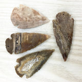 Indian Agates Charm Pendant for Necklace Arrow Head Natural Stone 6pcs