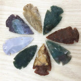 Indian Agates Charm Pendant for Necklace Arrow Head Natural Stone 6pcs
