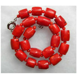 Vintage Estate Chunky Red Coral Bead Necklace 18 Inches