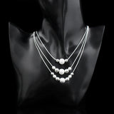 Vintage Sphere Pendant Necklace 925 Sterling Silver Multilayer Small Round Ball
