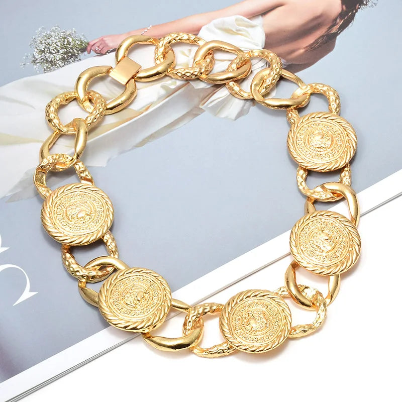 Vintage Metal Statement Necklace for Women