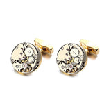 Stainless Steel Steampunk Gear Watch Mechanism Cufflinks