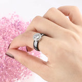Hot 6mm Ceramic Rings For Women Stainless Steel Circle Ring Wedding Jewelry