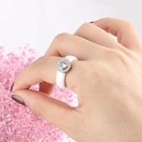 Hot 6mm Ceramic Rings For Women Stainless Steel Circle Ring Wedding Jewelry