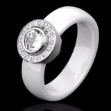 Hot 6mm Ceramic Rings For Women Stainless Steel Circle Ring Wedding Jewelry
