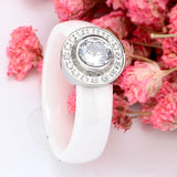 Hot 6mm Ceramic Rings For Women Stainless Steel Circle Ring Wedding Jewelry