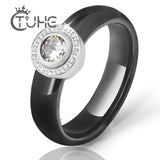 Hot 6mm Ceramic Rings For Women Stainless Steel Circle Ring Wedding Jewelry