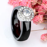 Hot 6mm Ceramic Rings For Women Stainless Steel Circle Ring Wedding Jewelry