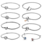 925 Sterling Silver Heart Snake Chain Bracelet for Women