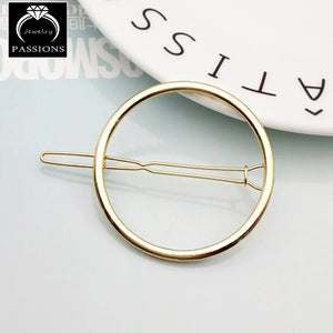 Geometric Metal Hair Clips for Women