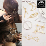 Geometric Metal Hair Clips for Women