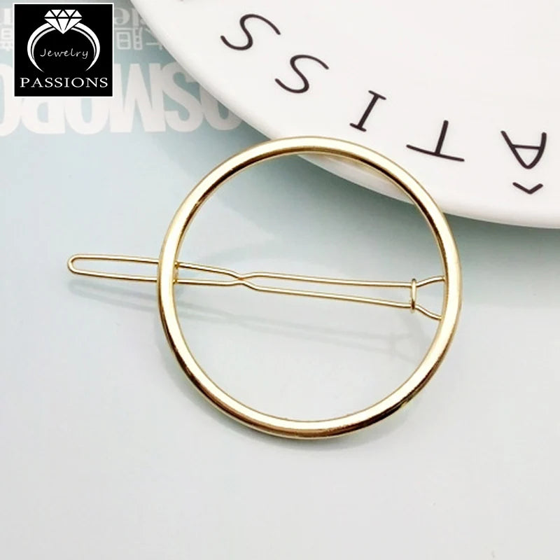 Geometric Metal Hair Clips for Women