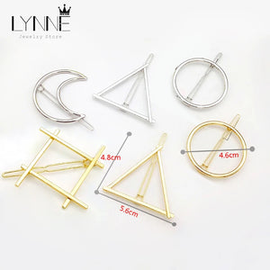 Geometric Metal Hair Clips for Women