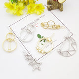 Geometric Metal Hair Clips for Women