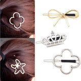 Geometric Metal Hair Clips for Women