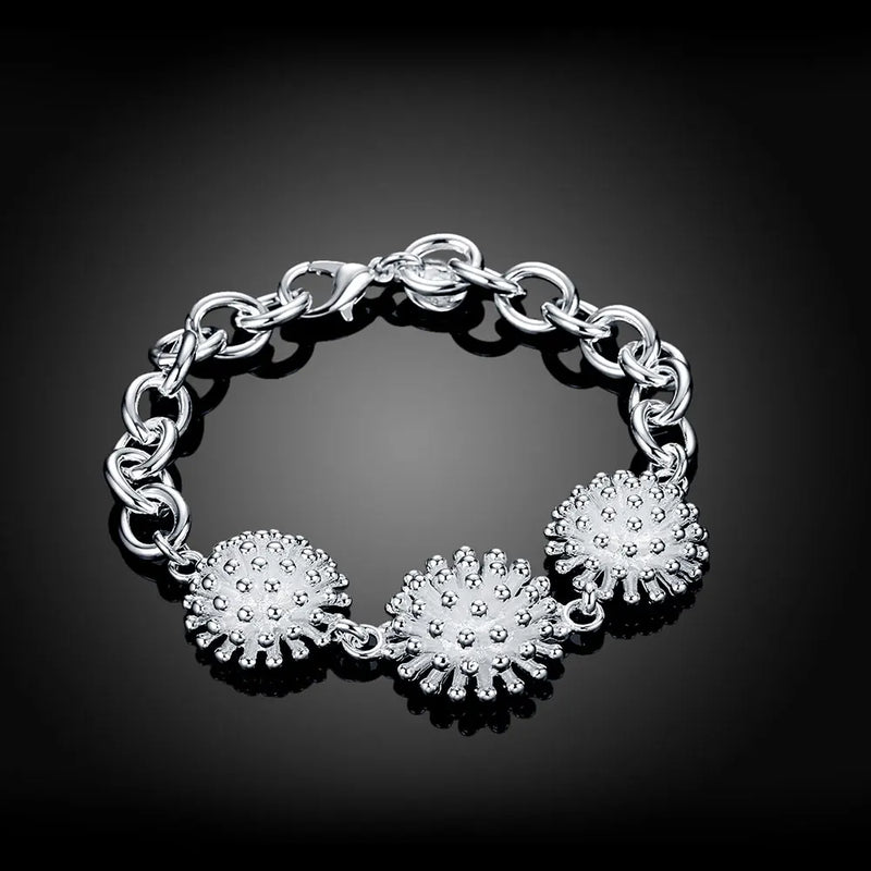 Hot Flowers Chain 925 Sterling Silver Bracelets for Women