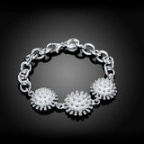 Hot Flowers Chain 925 Sterling Silver Bracelets for Women