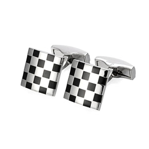 Enamel Square Cufflinks for Men Wedding Groom Shirt Cuffs