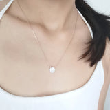925 Sterling Silver Mosangstone Pendant Necklace for Women
